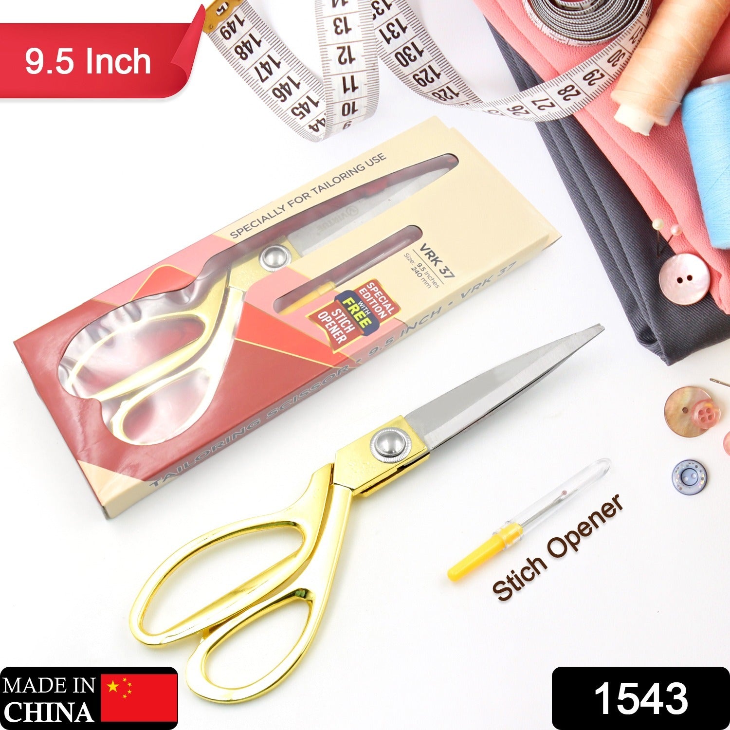 1543 Stainless Steel Tailoring Scissor Sharp Cloth Cutting for Professionals, Stainless Steel Sharp Tailor Scissors Clothing Scissors Professional Heavy Duty Dressmaking Shears Sewing Tailor (Golden)(9.5 Inch) 1543 Stainless Steel Tailoring Scissor Sharp Cloth Cutting for Professionals, Stainless Steel Sharp Tailor Scissors Clothing Scissors Professional Heavy Duty Dressmaking Shears Sewing Tailor (Golden)(9.5 Inch)